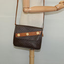 CELINE Macadam Canvas Shoulder Bag PVC Leather Brown Gold Auth 140473-22