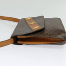 CELINE Macadam Canvas Shoulder Bag PVC Leather Brown Gold Auth 140473-3