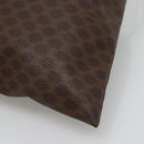 CELINE Macadam Canvas Pouch PVC Leather Brown Gold Auth 140474-15