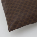 CELINE Macadam Canvas Pouch PVC Leather Brown Gold Auth 140474-16