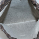 CELINE Macadam Canvas Pouch PVC Leather Brown Gold Auth 140474-10