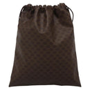 CELINE Macadam Canvas Pouch PVC Leather Brown Gold Auth 140474-2