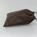 CELINE Macadam Canvas Pouch PVC Leather Brown Gold Auth 140474-4