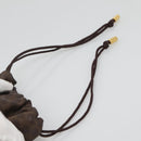 CELINE Macadam Canvas Pouch PVC Leather Brown Gold Auth 140474-7