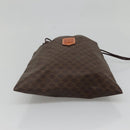 CELINE Macadam Canvas Pouch PVC Leather Brown Gold Auth 140474-5