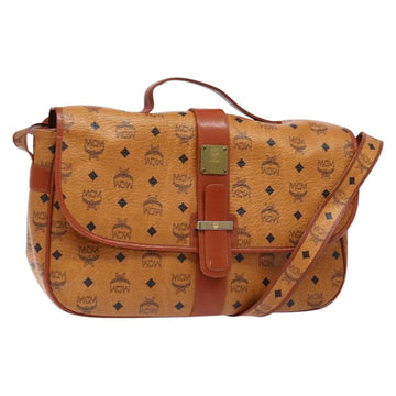MCM Logogram Vicetos Shoulder Bag PVC Leather Brown Gold Auth 140475