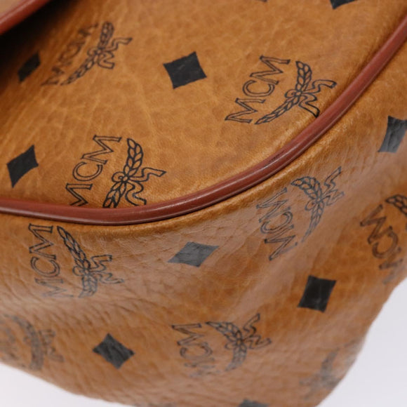 MCM Logogram Vicetos Shoulder Bag PVC Leather Brown Gold Auth 140475