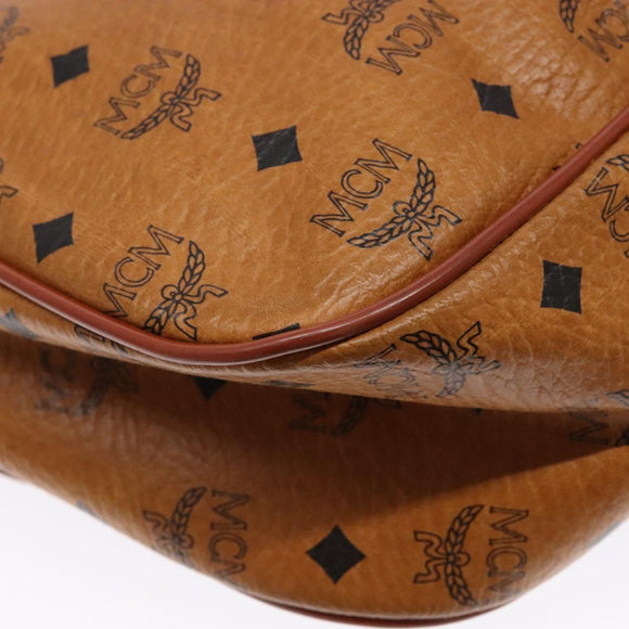 MCM Logogram Vicetos Shoulder Bag PVC Leather Brown Gold Auth 140475