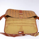 MCM Logogram Vicetos Shoulder Bag PVC Leather Brown Gold Auth 140475-10