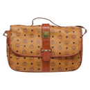 MCM Logogram Vicetos Shoulder Bag PVC Leather Brown Gold Auth 140475-13