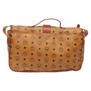 MCM Logogram Vicetos Shoulder Bag PVC Leather Brown Gold Auth 140475-2