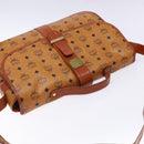 MCM Logogram Vicetos Shoulder Bag PVC Leather Brown Gold Auth 140475-6