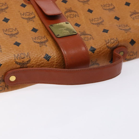MCM Logogram Vicetos Shoulder Bag PVC Leather Brown Gold Auth 140475