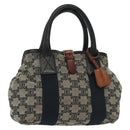 CELINE Macadam Canvas Hand Bag Navy Gold Auth 140476-1