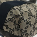 CELINE Macadam Canvas Hand Bag Navy Gold Auth 140476-15