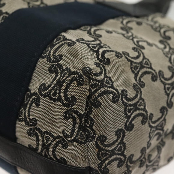 CELINE Macadam Canvas Hand Bag Navy Gold Auth 140476