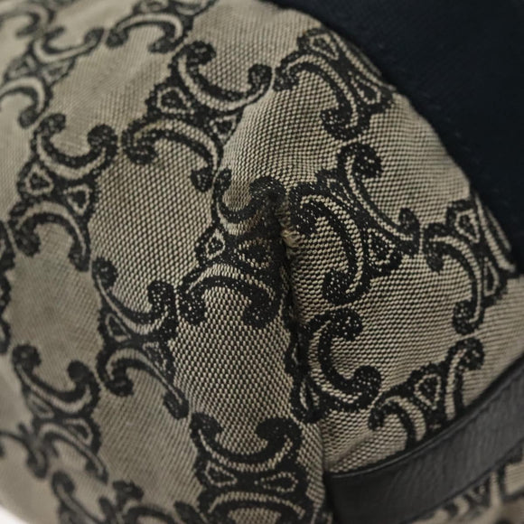 CELINE Macadam Canvas Hand Bag Navy Gold Auth 140476