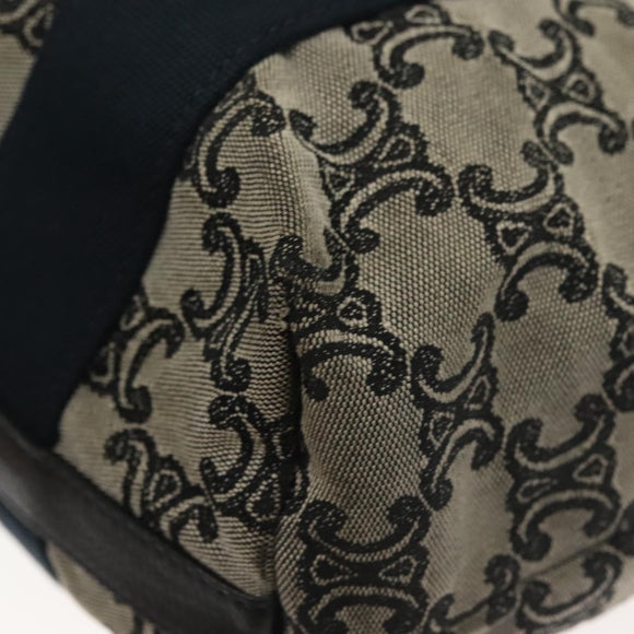 CELINE Macadam Canvas Hand Bag Navy Gold Auth 140476