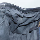 CELINE Macadam Canvas Hand Bag Navy Gold Auth 140476-20
