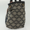 CELINE Macadam Canvas Hand Bag Navy Gold Auth 140476-3