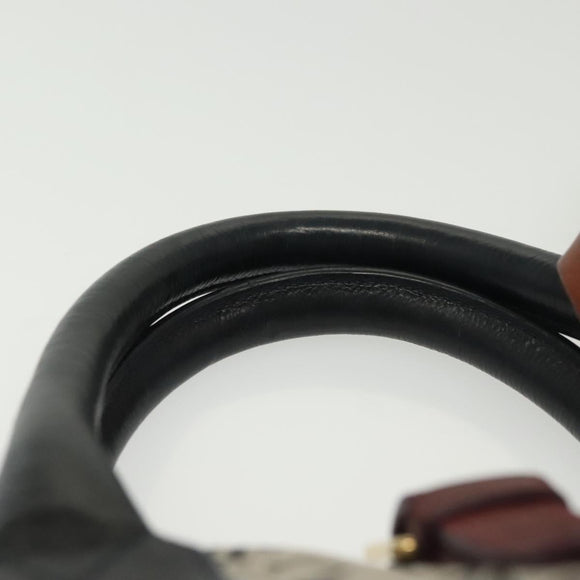 CELINE Macadam Canvas Hand Bag Navy Gold Auth 140476