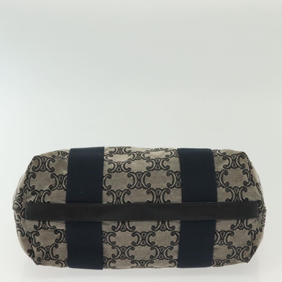 CELINE Macadam Canvas Hand Bag Navy Gold Auth 140476