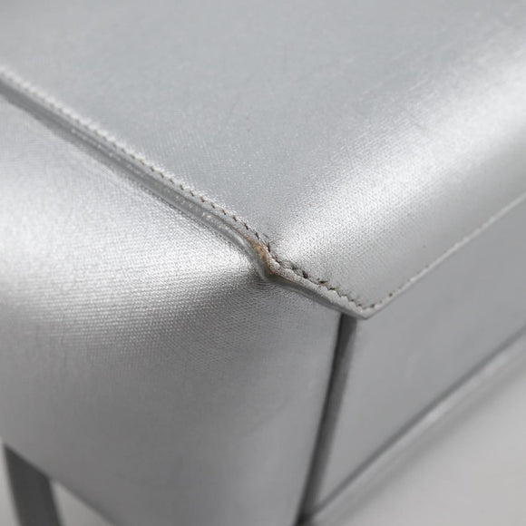 CELINE Belt Bag Hand Bag Leather 2way Silver Auth 140477