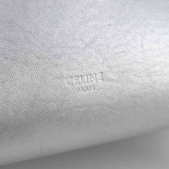 CELINE Belt Bag Hand Bag Leather 2way Silver Auth 140477