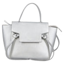 CELINE Belt Bag Hand Bag Leather 2way Silver Auth 140477-13