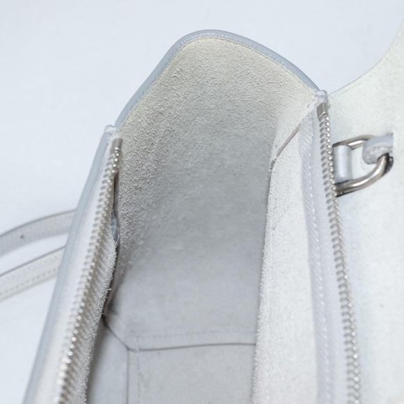 CELINE Belt Bag Hand Bag Leather 2way Silver Auth 140477