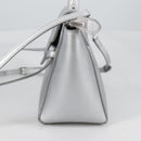 CELINE Belt Bag Hand Bag Leather 2way Silver Auth 140477-3