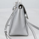 CELINE Belt Bag Hand Bag Leather 2way Silver Auth 140477-4