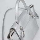CELINE Belt Bag Hand Bag Leather 2way Silver Auth 140477-6