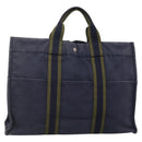 HERMES Fourre Tout MM Hand Bag Canvas Navy Auth 140478-1