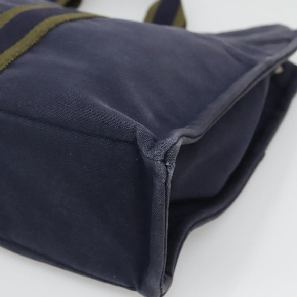 HERMES Fourre Tout MM Hand Bag Canvas Navy Auth 140478