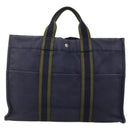 HERMES Fourre Tout MM Hand Bag Canvas Navy Auth 140478-13