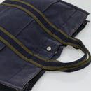 HERMES Fourre Tout MM Hand Bag Canvas Navy Auth 140478-6