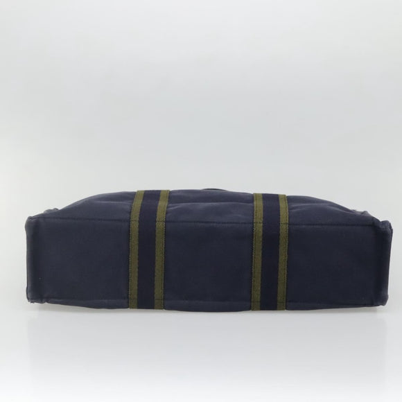 HERMES Fourre Tout MM Hand Bag Canvas Navy Auth 140478