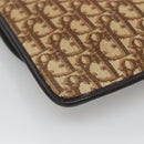 Christian Dior Trotter Canvas Clutch Bag Brown Gold Auth 140480-16