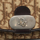 Christian Dior Trotter Canvas Clutch Bag Brown Gold Auth 140480-8