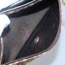 Christian Dior Trotter Canvas Clutch Bag Brown Gold Auth 140480-11