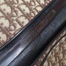 Christian Dior Trotter Canvas Clutch Bag Brown Gold Auth 140480-12