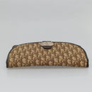 Christian Dior Trotter Canvas Clutch Bag Brown Gold Auth 140480-5