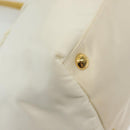 PRADA Ribbon Hand Bag Nylon White Gold Auth 140482-9