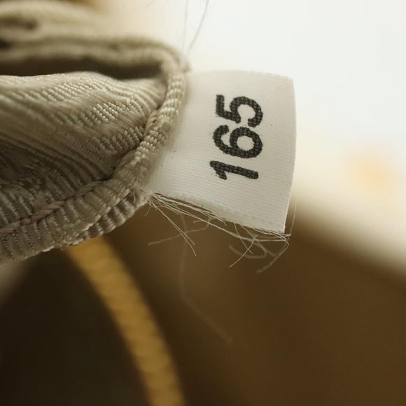 PRADA Ribbon Hand Bag Nylon White Gold Auth 140482