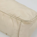 PRADA Shoulder Bag Nylon Beige Silver Auth 140483-9