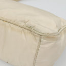 PRADA Shoulder Bag Nylon Beige Silver Auth 140483-12