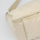 PRADA Shoulder Bag Nylon Beige Silver Auth 140483-16