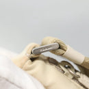 PRADA Shoulder Bag Nylon Beige Silver Auth 140483-14