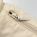 PRADA Shoulder Bag Nylon Beige Silver Auth 140483-17
